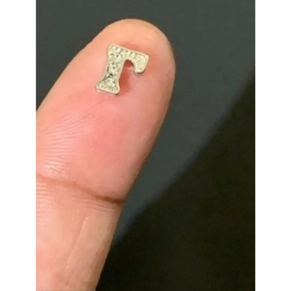 Letter 'E' Charm with Crystal Accents For Floating Lockets